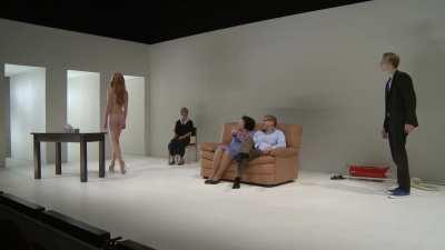 Estonian actress Rea Lest being naked for entire play