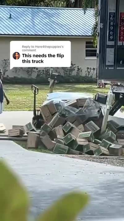 These two gentlemen lose control of a pallet of cookies