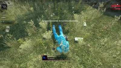 So I got a kill by falling on someone, with a bump mine.