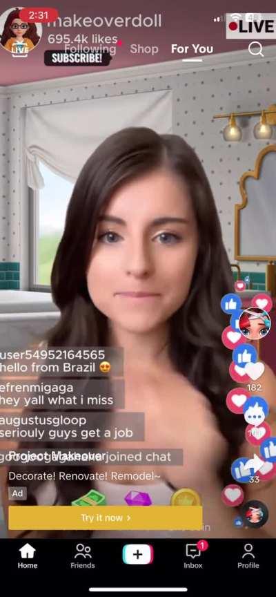 Project Makeover jumping on the NPC TikTok trend.