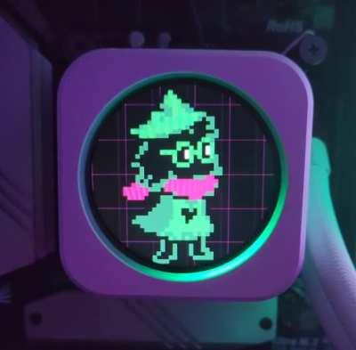 Got my cpu cooler to play a gif of Ralsei!