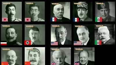WW2 and WW1 leaders singing witch doctor