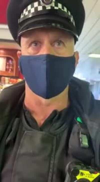 Daren tries to show cop he can’t wear a mask due to asthma. Cop pulls his own asthma inhaler out, and should have said “act like an adult, you bitch!”