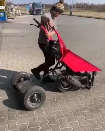 In Russia, wheel barrows you