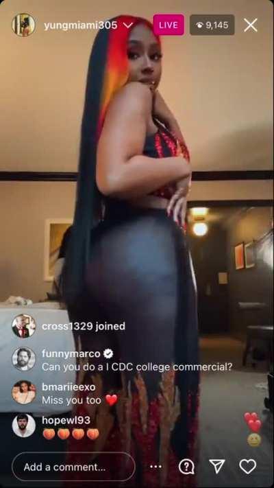 Booty slap on IG live