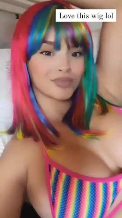 Rainbow wig