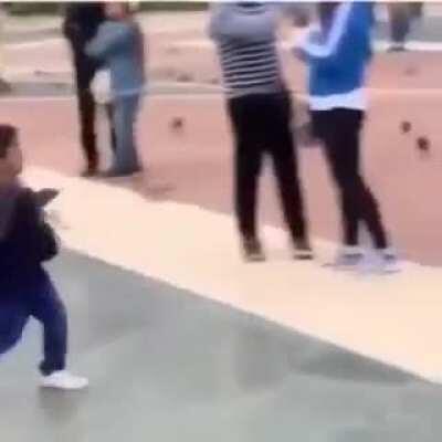 Someone&rsquo;s bad ass kid flipping the bird to random strangers