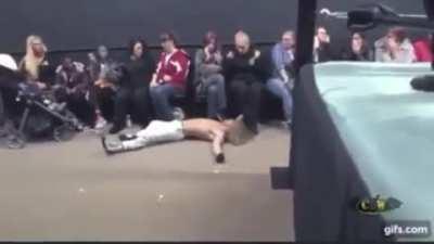 Wrestler injured in botch. Crowd apathetic.