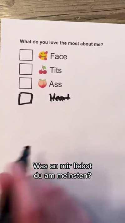 It was a tough choice, but at least honest! 