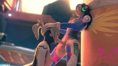 Mercy deepthroating D.vas cock (comandorekin)