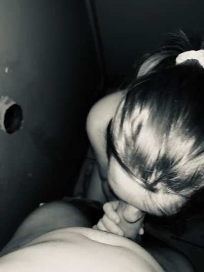 Glory hole blowjob