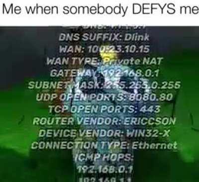 Don’t ever defy me