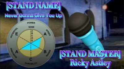 Ah yes, the power to cancel literally anyone. Surely Twitter would like this. Here is ‘Never Gonna Give You Up’ by Rick Astley as a stand.