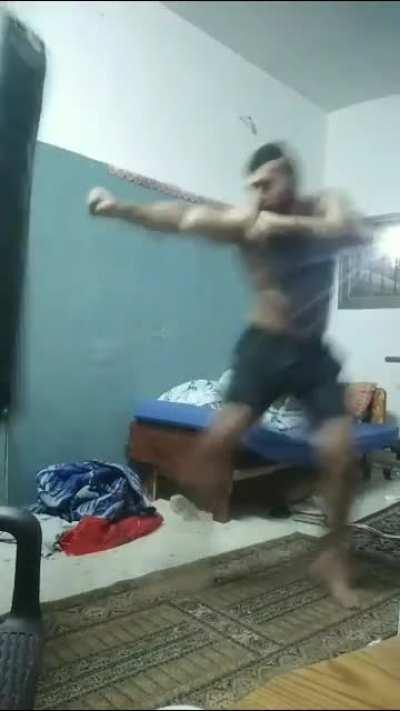 here is an update on my training. just got back to boxing after 3 years inactive. rusty?! current weight 220 pounds.