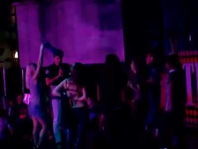 Titty got out while she was dancing