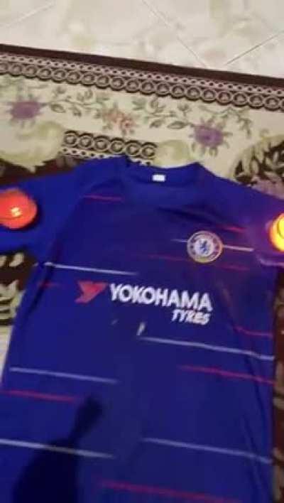 My friend this morning lol. He’s a Chelsea fan