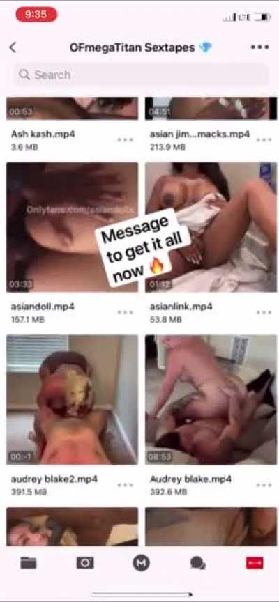 Dm me for over 100 OF girls tapes cheap!!!$$$