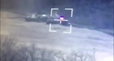 POV video of the Ukrainian ATGM strike on the Russian tank that sent the driver flying through the air