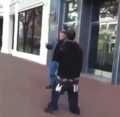 Old Man Knocks out Thug wannabe