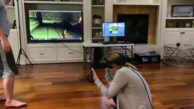 Playing a Horror Game on VR