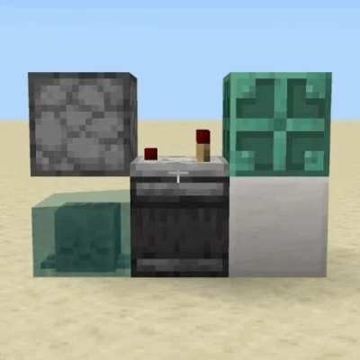 Ghaststone. A Dried Ghast-based redstone clock (gif 100x rt speed)
