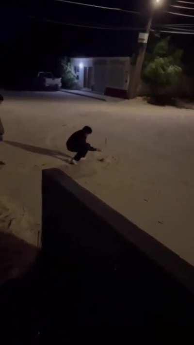 Setting off a firework