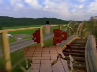 Chad rides rollercoaster all alone