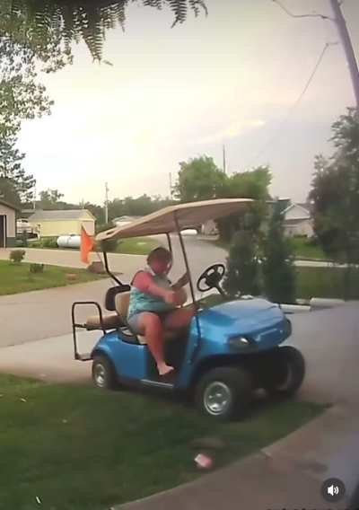 Texting while driving a golf cart