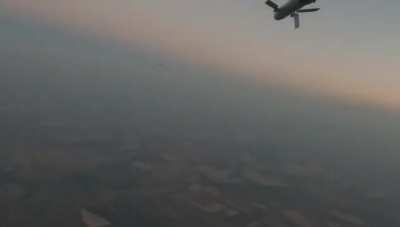 The footage from the front of the helicopter shows a Ukrainian Mi-24 taking down an Iranian/Russian 