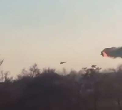 deblured, stabilized video of cinematic fall of Russian helicopter