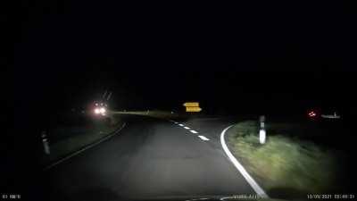 I hate meeting trucks in turns... especially at night