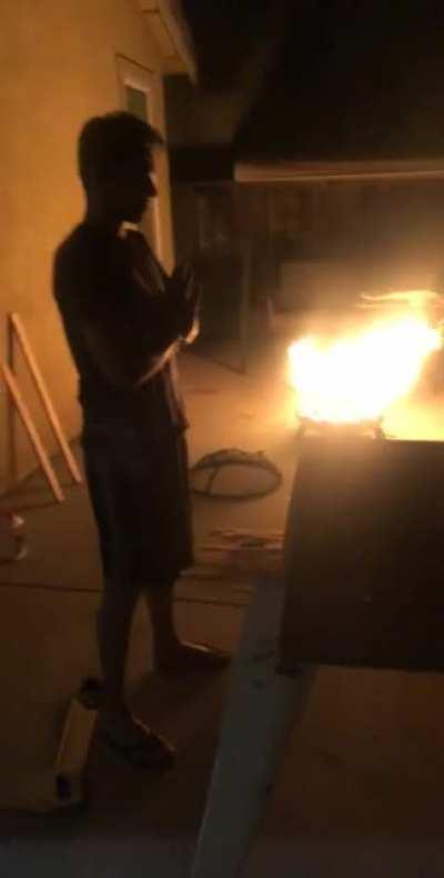 My brother fracturing his hand