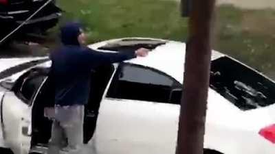 Wtf ?? Man shoots at kids playing basketball because they told him to slow down on his driving.