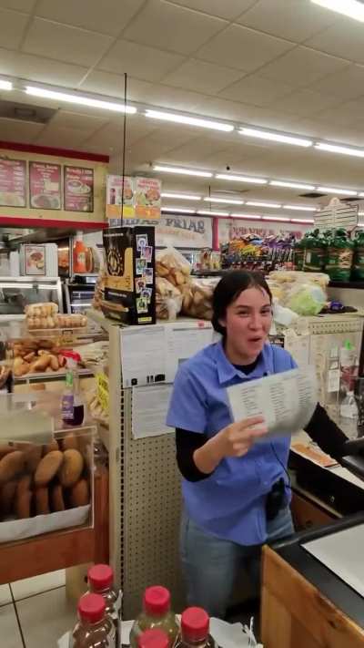 Guy has a crush on the cashier