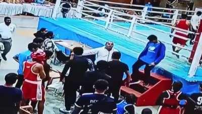 Video of a SAG coach and official putting an end to the aggressive behaviour of a boxer (The Bald guy is the coach)