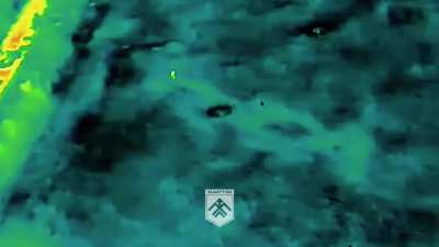 Ukrainian  FPV drone of the 13th Operational Brigade Khartiia hits a Russian Soldier  in an Invisibility cloak