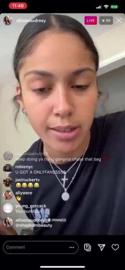 ALLISON AUDREY ON INSTAGRAM IS ADMITTING TO SCAMMING DUDES AND SAYING IT’S THEIR FAULT WTF?? 😨😨😨