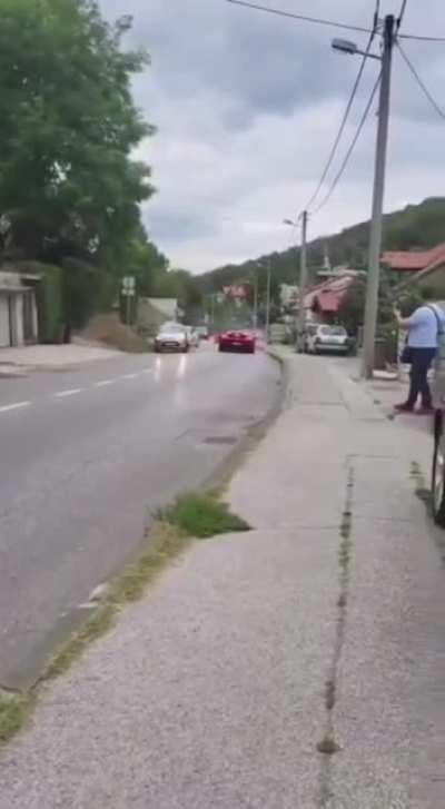 Driver of $15 million Pagani Zonda HP Barchetta 3/3 drops the clutch and crashes today in Zagreb, Croatia. This is why you don't learn manual on a hypercar. Owner was not driving, no one was hurt. Aftermath photos in the comments.