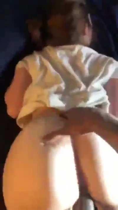 Bro, your girlfriend's ass is amazing, I can't believe she hangs out with a loser like you. Good thing she's a slut and I love my cock. Come clean her up when she's done.