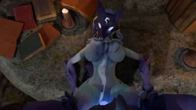 Kindred and Wolf in the woods (ohkayp)