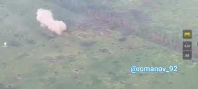 Russians filled tank with allegedly 6 tonnes of explosive and sent it toward Ukrainian position in Marinka. However, tank hit a mine and was hit by RPG and detonated too early. However explosion is gigantic.