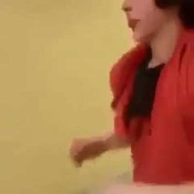 Cocky kid gets his nose broken.