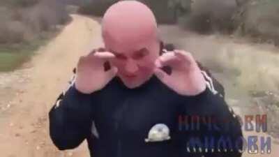 Least strong man in Serbia.