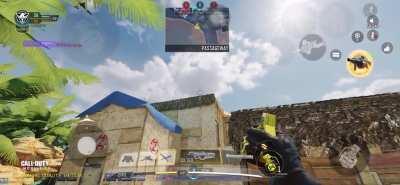 Another nade location! Clears out B, and when aimed a bit higher it can kill anyone camping at Auto Repair (hut by C flag). Tossing it preemptively guarantees a kill before any trophy systems are placed