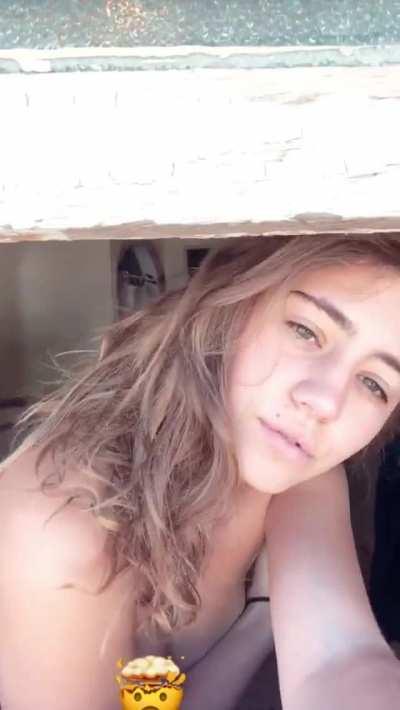 Lia Marie Johnson loving the weather topless