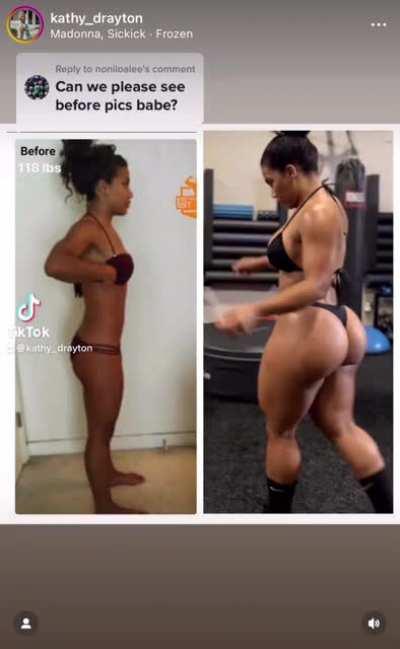 Y’all think @Kathy_Drayton has a BBL? She said she built her butt naturally threw working out, but I don’t know. What’s your take?