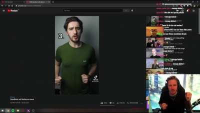 German Streamer watching a self defense video