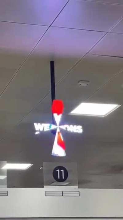 Hologram at TSA checkpoint.