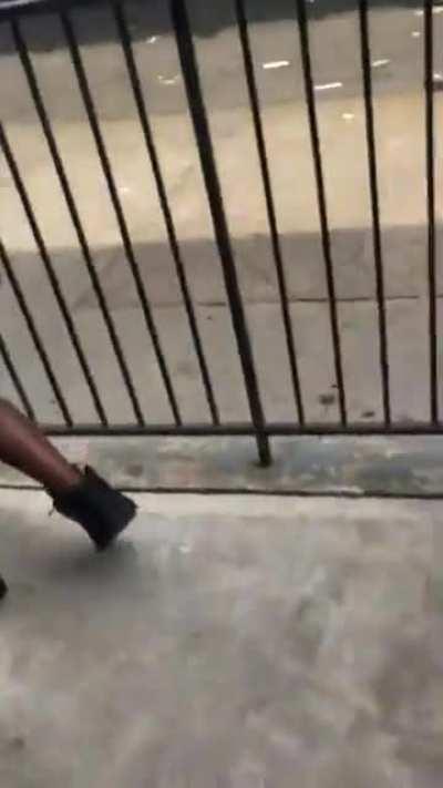 Old video of Ndotspinalot(RPT) smacks opp nigga and milks his bitch outside of McDonalds😱😱