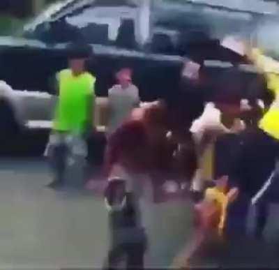 Kid getting crucified